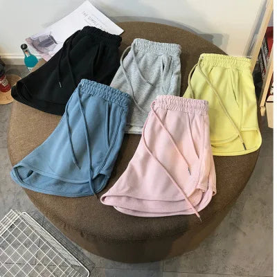 Women's Cheap Shorts Harajuku Summer Korean Tyle Tall Waist Loose Sporty Wide Legged Ladies Trousers Dropshipping HJT682