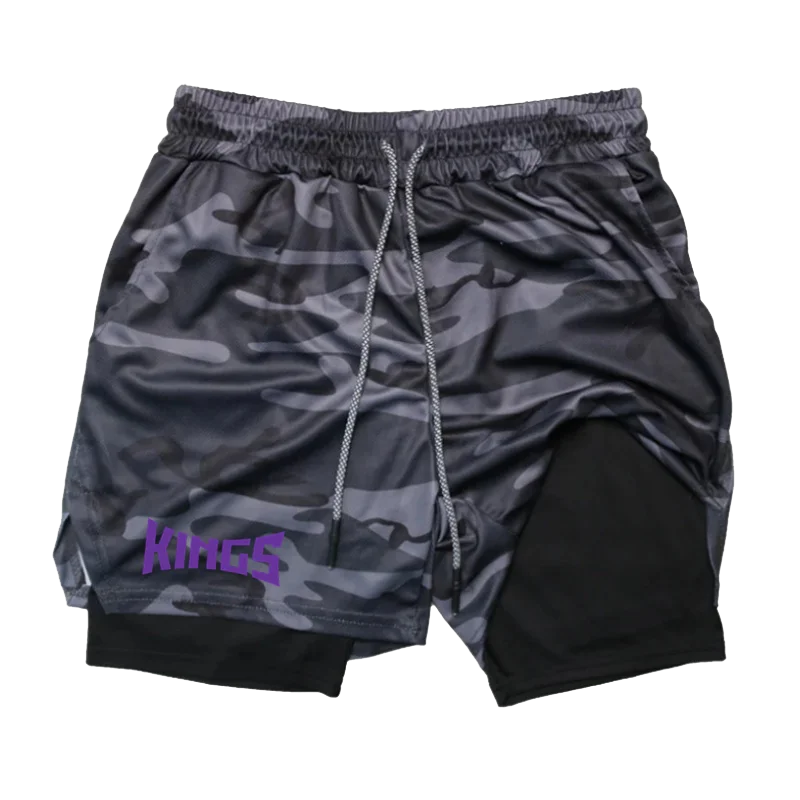 2025 New 2 In 1 Sports Shorts Printed Men Basketball Shorts Workout Training Gym Fitness Jogging Short Pants Summer