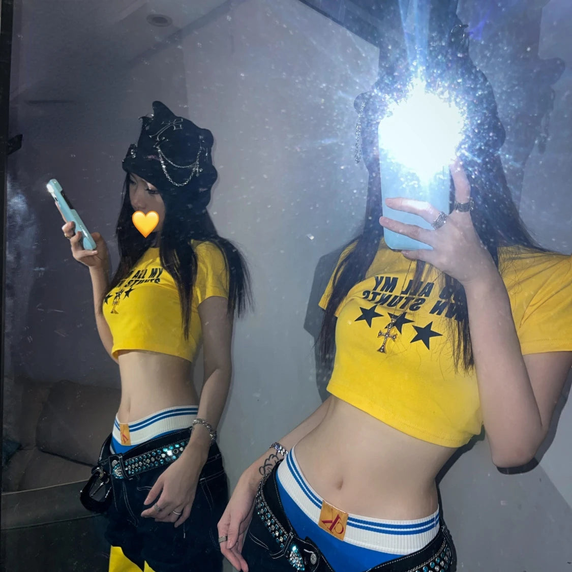 Y2K Millennium Retro Harajuku Alphabet Print Crop Top Women Short Hot Girl Top with Navel Exposed and Short Sleeved T Shirt