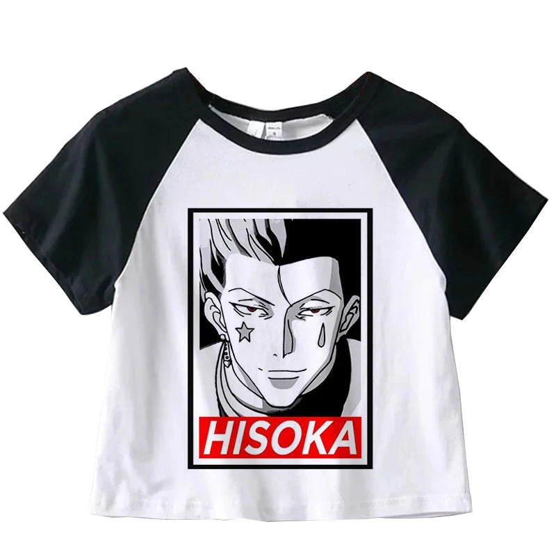 Hunter X Hunter Japan Anime Killua Shirt Y2k Crop Tops T-shirt Anime Women Tee Summer Short Sleeve Clothes Streetwear