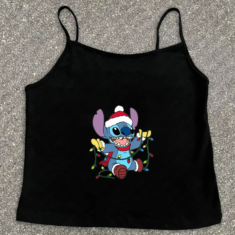 Summer Retro Korean Style Sanrio Hello Kitty Y2k Spicy Girl Cute Vest T-shirt Top Short Style Sleeveless Casual Top