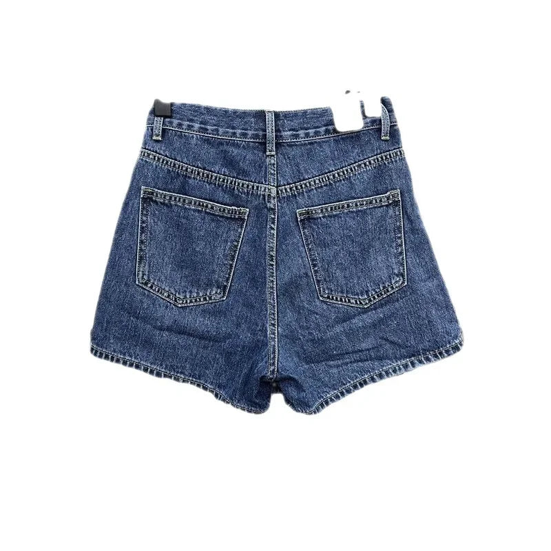 Plus Size High-Waisted Plus Size Denim Skirt Pants Summer New Style Versatile Two-Piece Illusion Irregular Character Skort