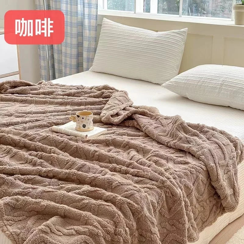 Single/Queen/Super King Thicker Fleece Throw Blanket for Bed or Sofa , Soft Plush Blanket