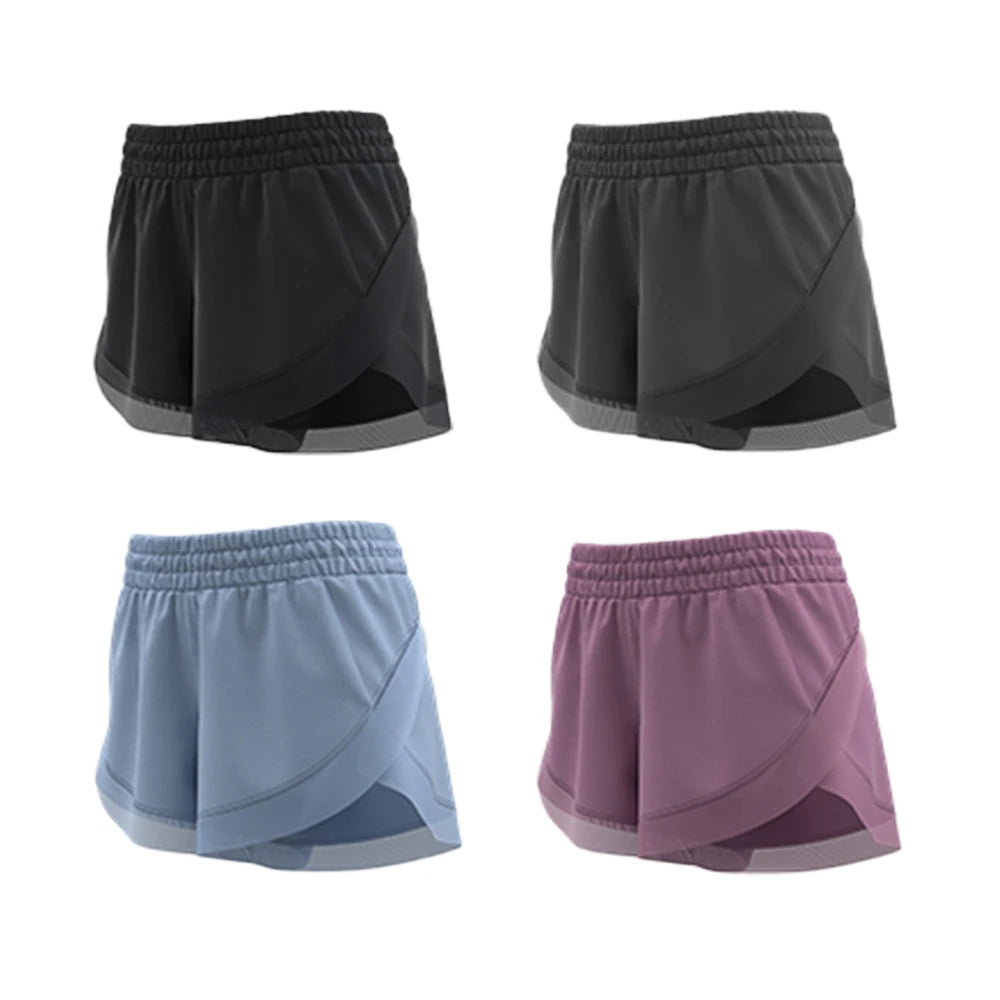 Womens Lined and Pockets Athletic Shorts Low-waisted Running Shorts with Pockets Quick Dry Gym Workout Shorts