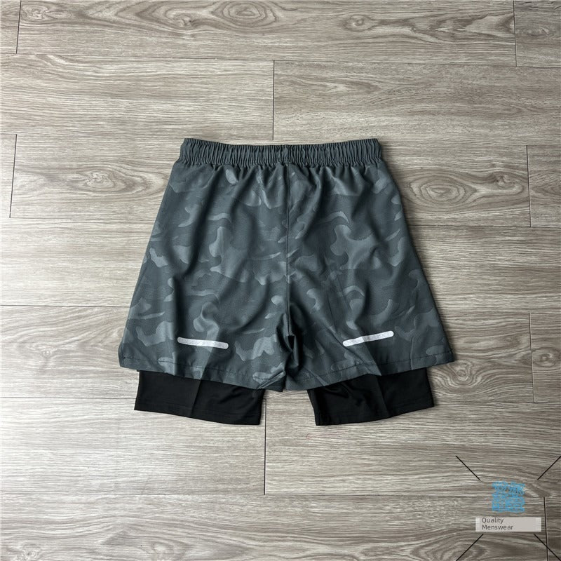 Shorts esportivos 2 em 1 da Trendy Offline Fitness 3M refletivos