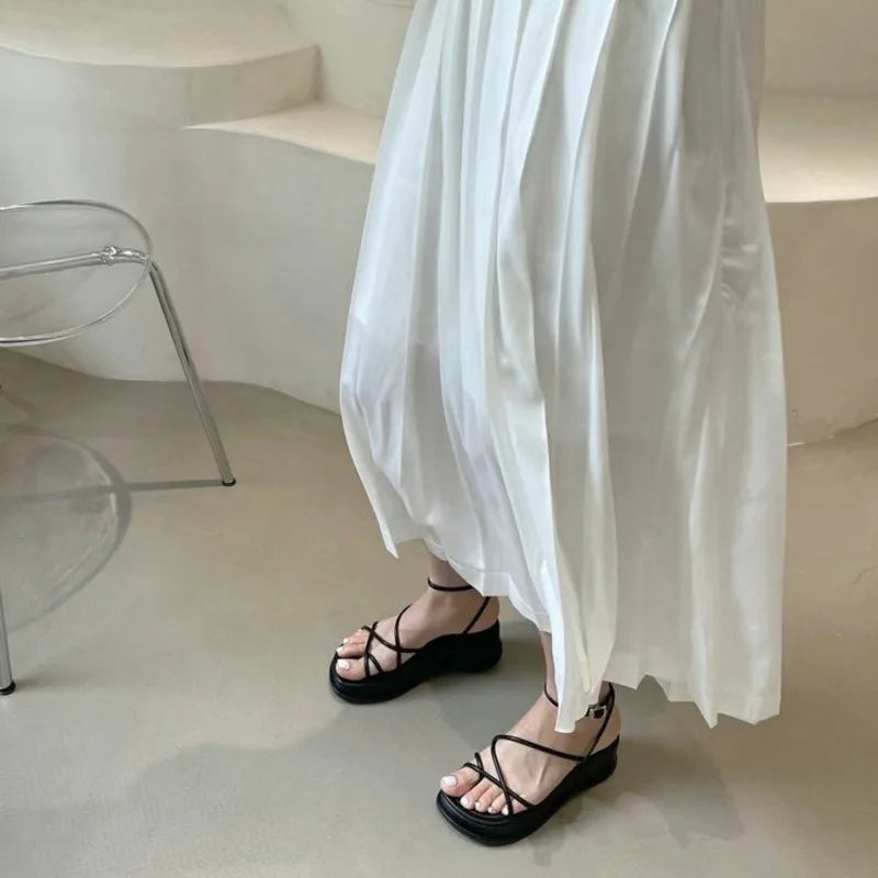 2023 New Summer Heel Women's Sandals Fashion Shoes For Women Ladies Elegant Dress Wedge Zapatos Mujer Sandalias De Mujer Verano