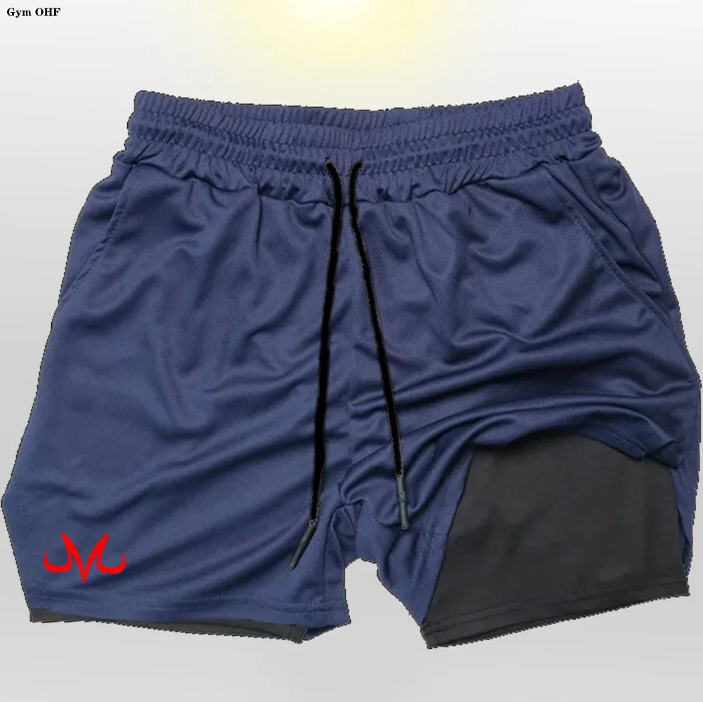 2024 Summer New Men's Sports Shorts 2 in 1 Thin Running Shorts Jogging Casual Sportswear Fitness Double Layer Shorts M-3XL