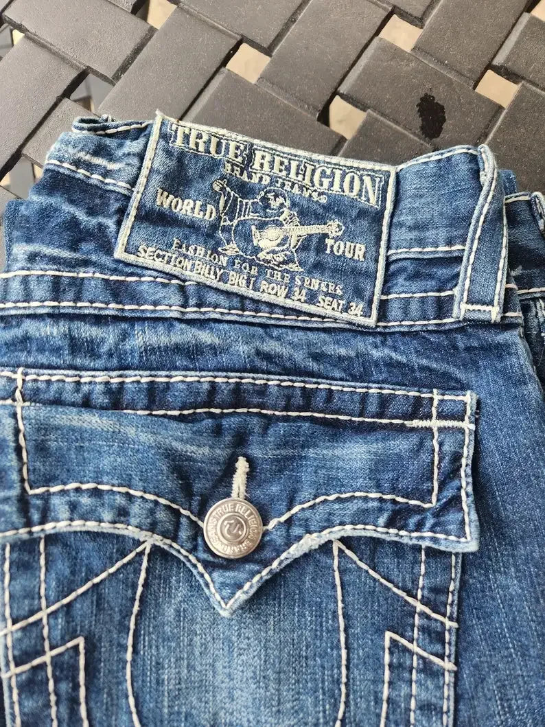 Retro American Jeans Cintura Alta Y2K Calças Jeans Hip Hop Gótico Bolso Bordado Azul Jeans Largo Mulheres Lazer Streetwear