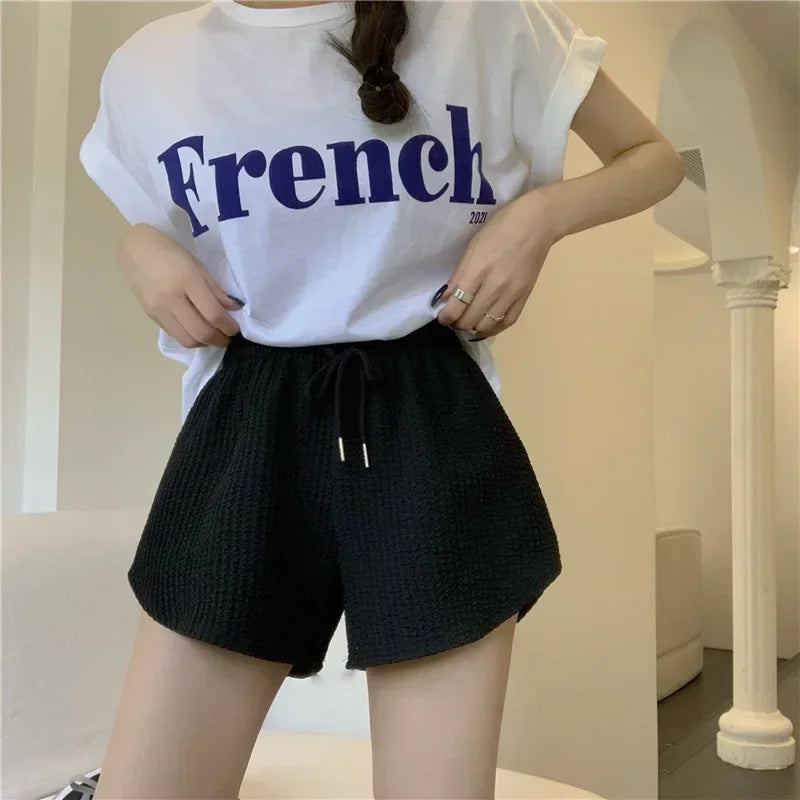 Women Gym Fitness Running Shorts Women's Thin Style Loose Casual Large Size Wide Leg High Waist A-word Sports Hot Pants