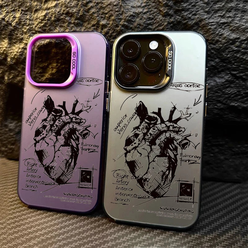 Creative Cardiovascular model Heart Medical Phone Case For iPhone 15 Pro Max 11 12 13 14 16 Pro XS XR 7 8 Plus Anti-drop Cover