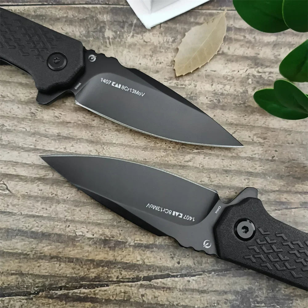 KS 1407 Folding Knife 8Cr13Mov Blade Nylon Fiber Handle Pocket Knife Gift Outdoor EDC Survival Camping Hunting Hiking Tool