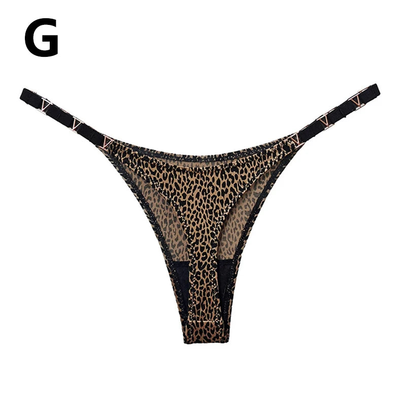 Calcinha fio dental feminina calcinha cintura baixa tanga de algodão lingerie sexy biquíni fio dental leopardo calcinha feminina sem costura