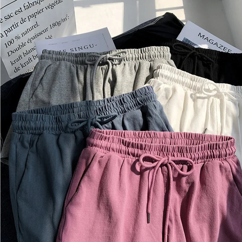 Women Wide Leg Loose Shorts Summer Female High Elastic Waist Drawstring Pocket Outdoor Homewear Sporty Pants CDPF-WYP-K3