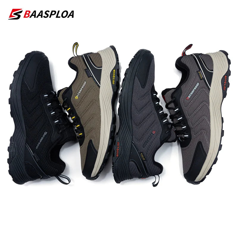 Baasploa Man Hiking Shoes Wear-Resistant Sneakers Non-slip Men Outdoor Sneaker Waterproof Light Male Walking Shoes Comforty 2023