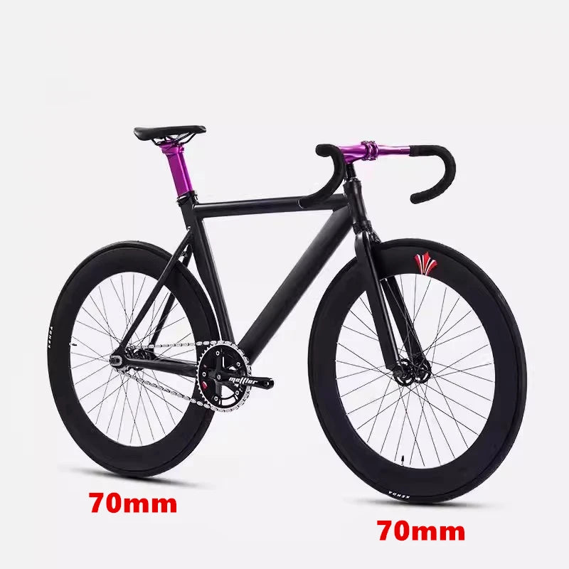 Track Bicycle 6061 Aluminum Alloy Frame 46T CNC Crankset Single Speed Fixed Gear Bike Bearings Hubs Customizable