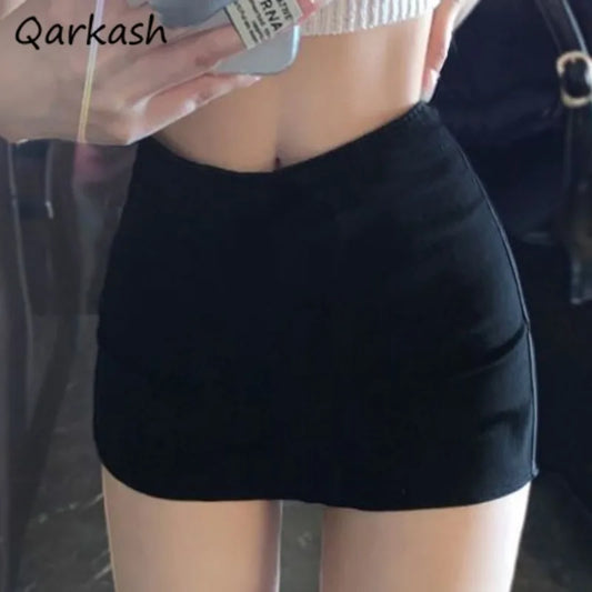 Mini Black One Step Skirts Women High Waist Wrap Hip Slim Slender Sheath Hot Girls Korean Style Office Lady Trendy Summer Street