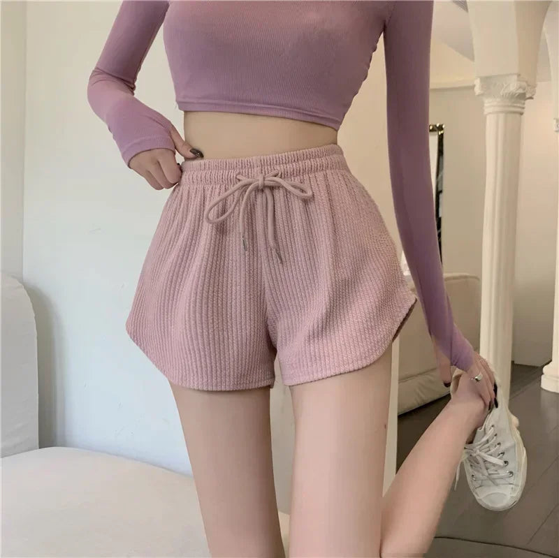 Women Gym Fitness Running Shorts Women's Thin Style Loose Casual Large Size Wide Leg High Waist A-word Sports Hot Pants