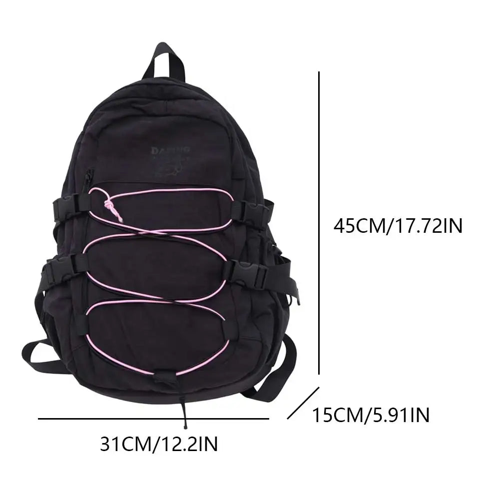 Teenagers School Bag Large Capacity Laptop Rucksack Aesthetic Fashion Backpack Kawaii Students Bookbag Simple Backpack