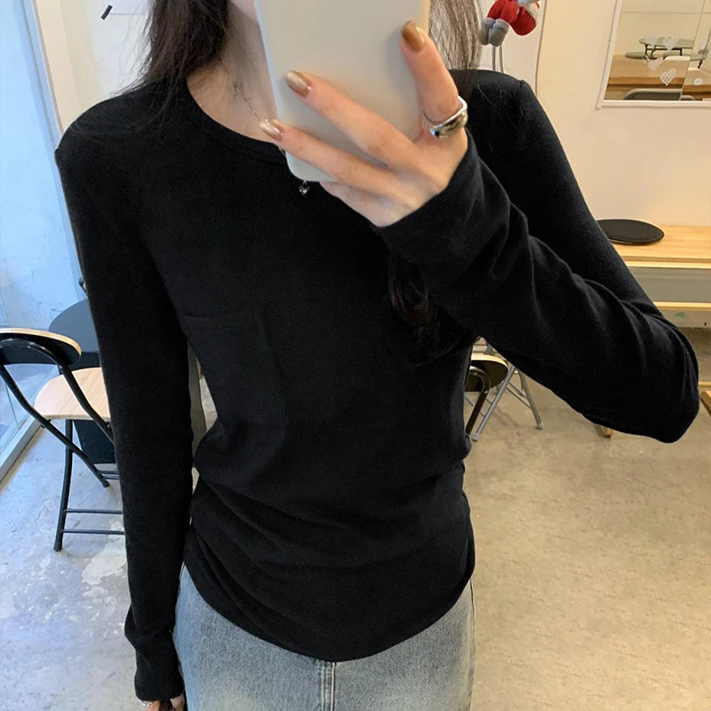 Women's Autumn Winter High-End Long Sleeve T-Shirt Top