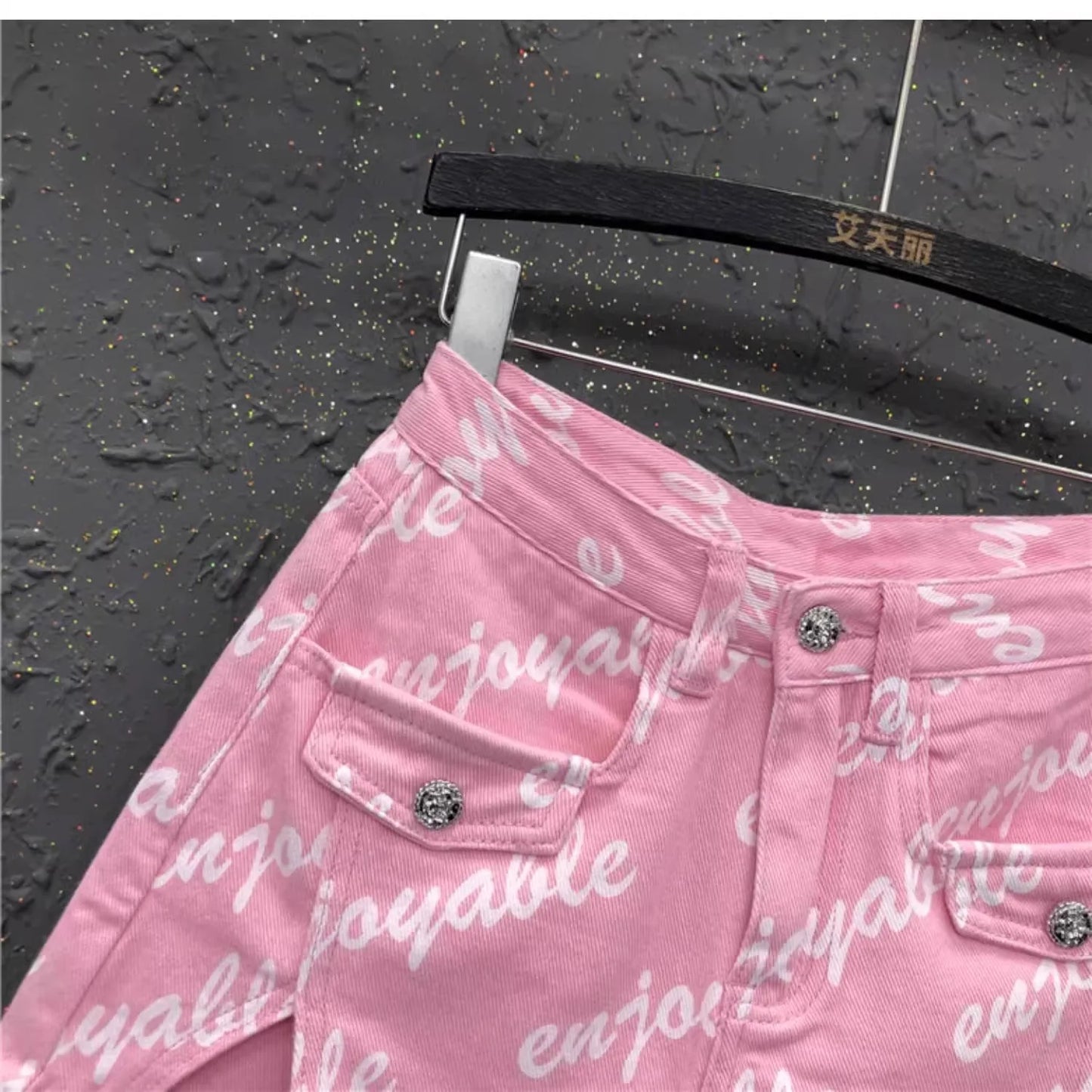 Women's Pink Slit A-line Denim Shorts Skirt 2024 Summer New High-waisted Slim Hip Skirt Korean Fashion Clothing