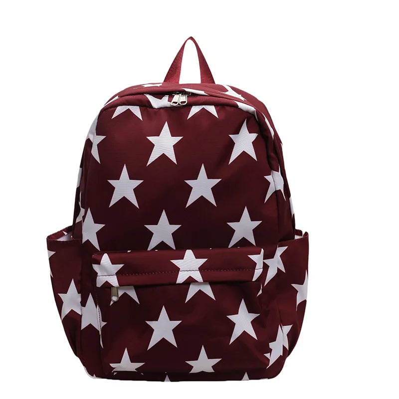 Large Capacity Stars Backpacks American Style School Bags Strong And Stain-resistant Leisure And Travel Bags Child's Book Bags