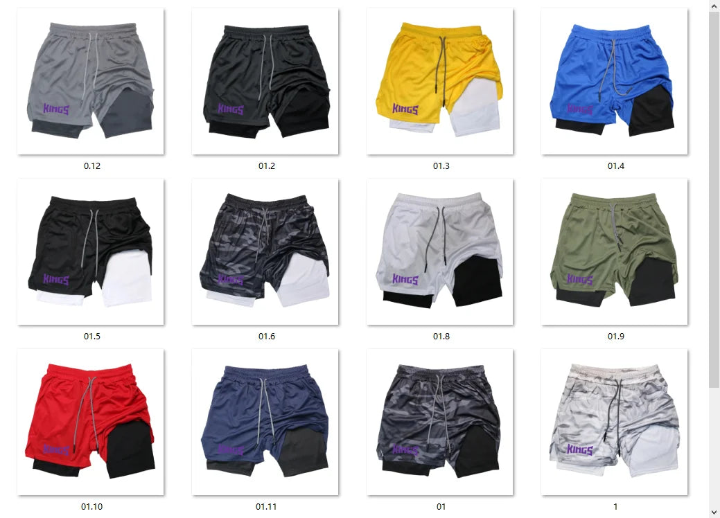 2025 New 2 In 1 Sports Shorts Printed Men Basketball Shorts Workout Training Gym Fitness Jogging Short Pants Summer