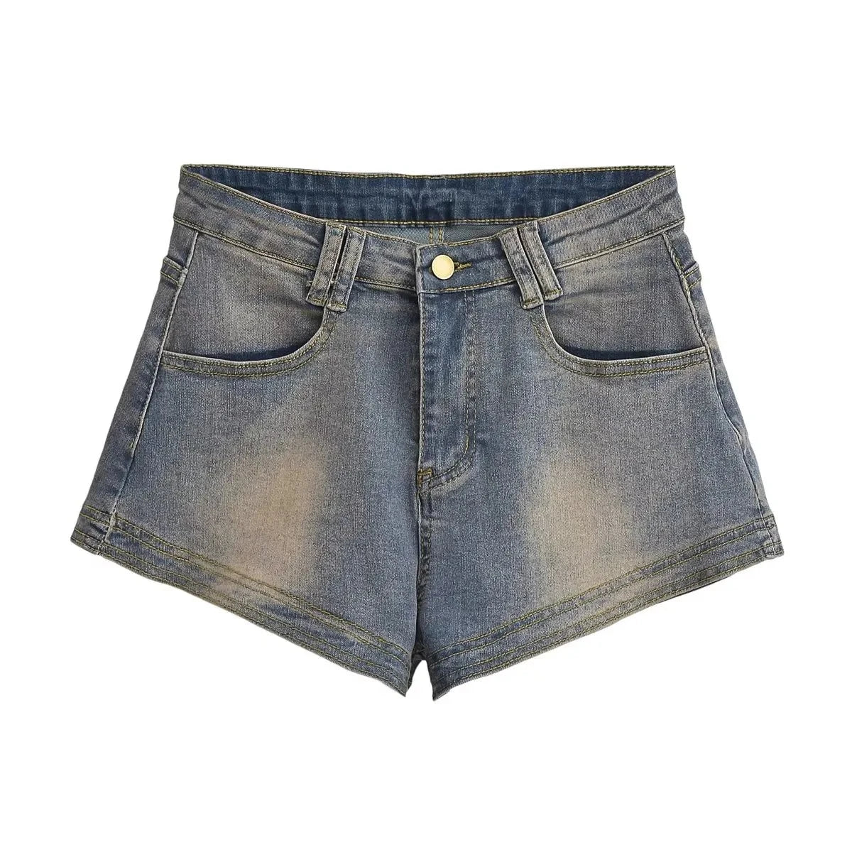 Shorts jeans retrô azul feminino Y2K Harajuku High Street estilo anos 2000 estética perna larga anos 90 shorts jeans roupas de verão 2025