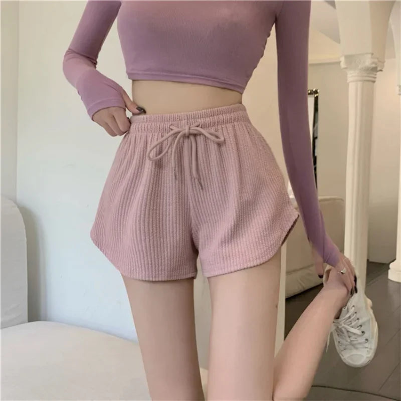 Women Gym Fitness Running Shorts Women's Thin Style Loose Casual Large Size Wide Leg High Waist A-word Sports Hot Pants