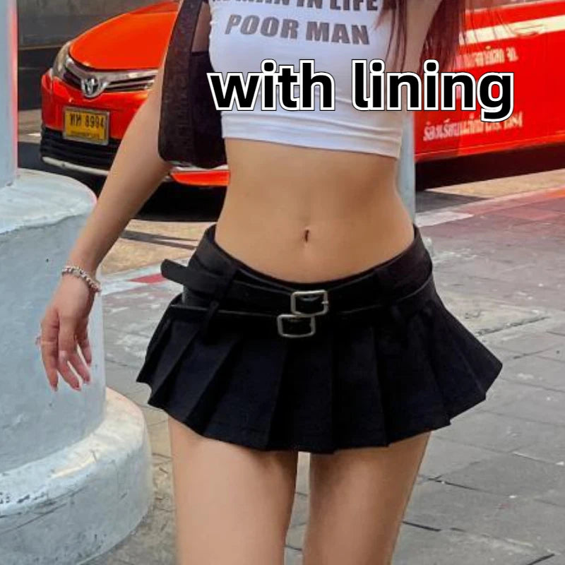 Low Waist Mini Pleated Skirts Women Hotsweet Ins Preppy Style Summer Casual Streetwear Fashion Temperament Sexy Y2k Faldas Mujer