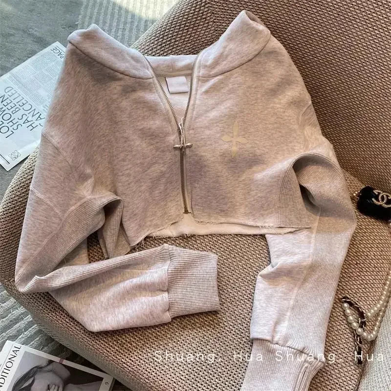 Hooded Sweater Set Women's Summer 2024 New Leisure Sports Fashion Western Style Youthful-Looking High Sense Two-Piece Set