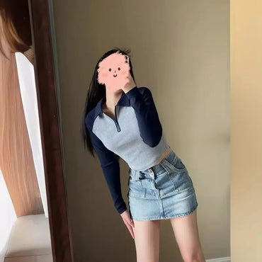 2024 Novo Design Sensibilidade Mini Vestido Feminino Cintura Alta Slimming Saia Jeans Estilo Doce Picante Para O Verão