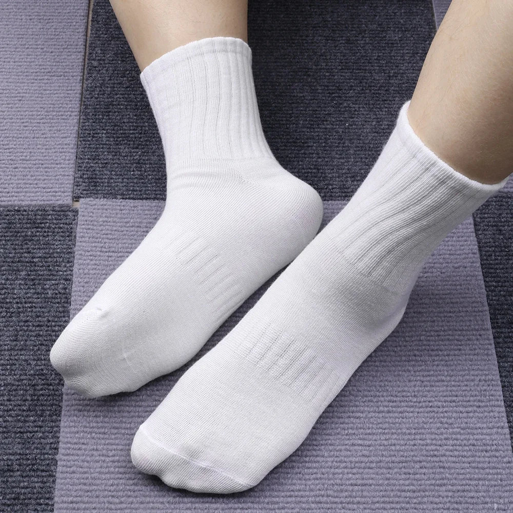 3Pairs Classic Black White Cotton Socks for Men's Short Socks Summer Thin Low Tube Socks Anti Odor Women's Ankel Sox EU 37-42