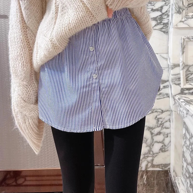 Fake Shirt Extender For Women Fake Shirt Tail Mini Skirt Blouse Tail Hem Detachable Underskirt Casual Sweater Hemline