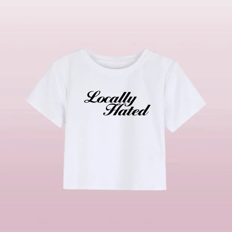 Summer Harajuku Aesthetics Hip Hop Letter Graphic Print Y2K clothes Crop top Vintage baby tee Streetwear Short Sleeve Tshirt emo