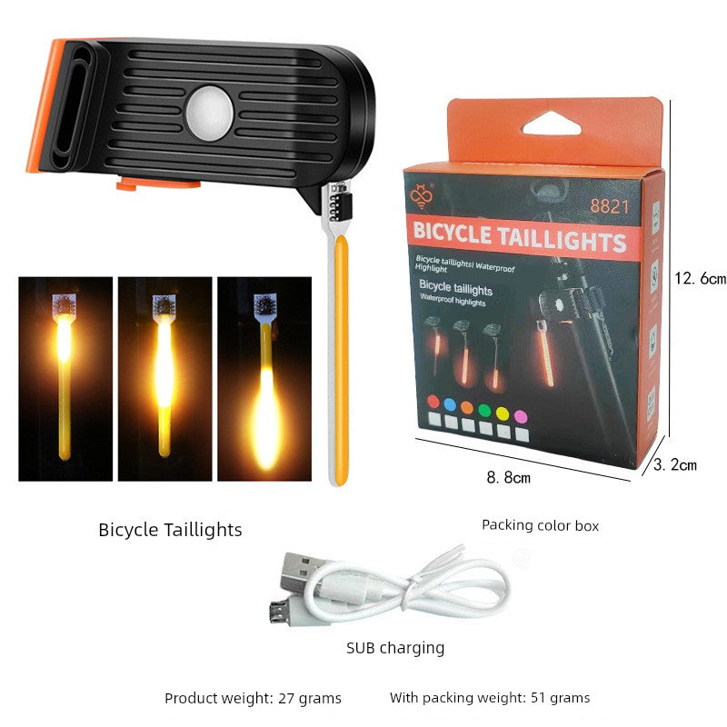 Mountain Bike Night Travel Taillight Night Riding Lights Road Bike Adapted to Giant Heart Taillight Warning Creative