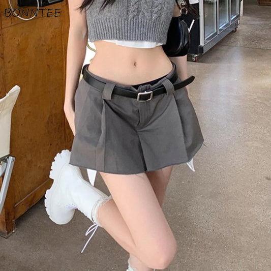 Pleated Skirts Women S-5XL Belt Hotsweet Mini College Personality Simple All-match Casual Korean Style Fashion Ulzzang Summer