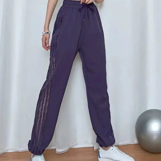 Jogging Trousers for Women Joggers Elastic Waist Clothes Purple Fitness Sweatpants Harem Female Pants with Pockets Sports Autumn