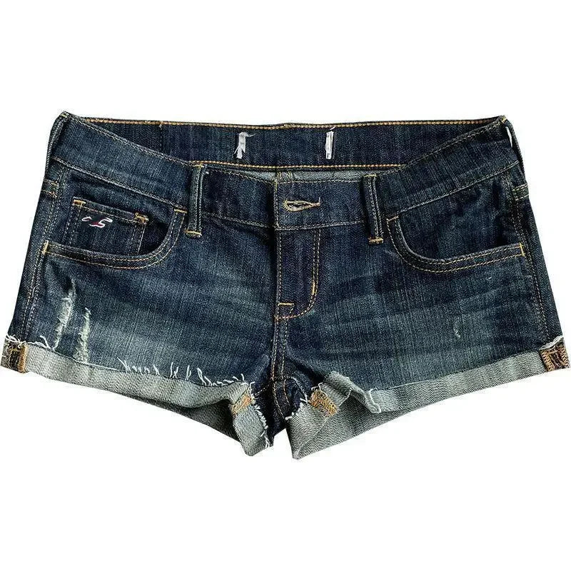 Stylish Women's Denim Shorts Low Waist Crop Sexy Club Shorts for Women Stretch-tight Skinny Mini Jean Street Women Summer Denim