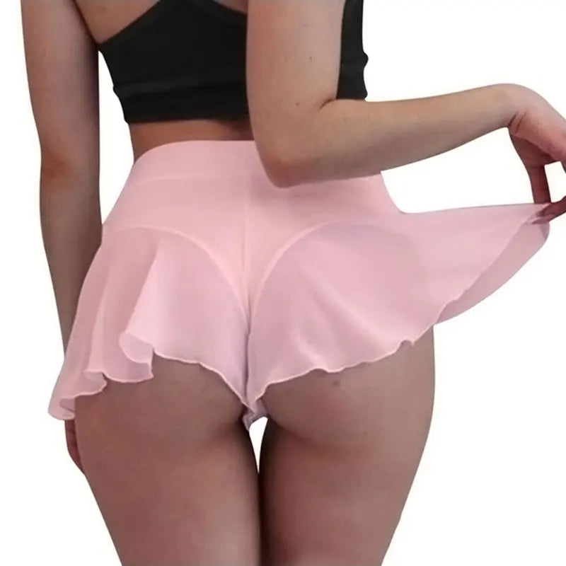 Women Skirts Pants High Waist Pole Dance Ruffled Short Pant Sports Mini Tight Pleated Fitness Yoga Shorts Summer Fashion Skirts