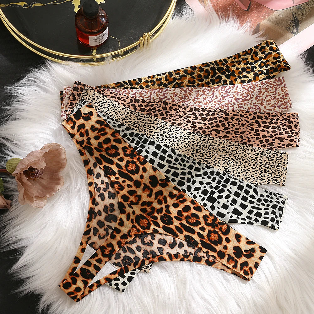 Sexy Thong Women's Underwear Leopard Seamless Panties Female Temptation Elasticity Sports Lingerie Thongs Women G-String Tangas