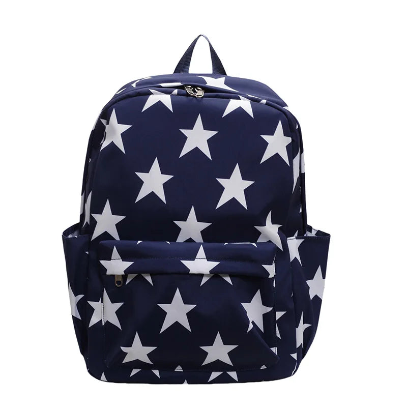 Large Capacity Stars Backpacks American Style School Bags Strong And Stain-resistant Leisure And Travel Bags Child's Book Bags