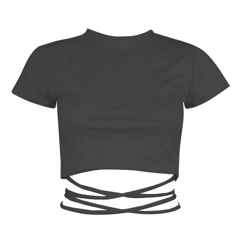 13 cores mulheres rendas até cropped camisetas verão senhora o-pescoço manga curta fino bandagem tee tops gxjck-2180