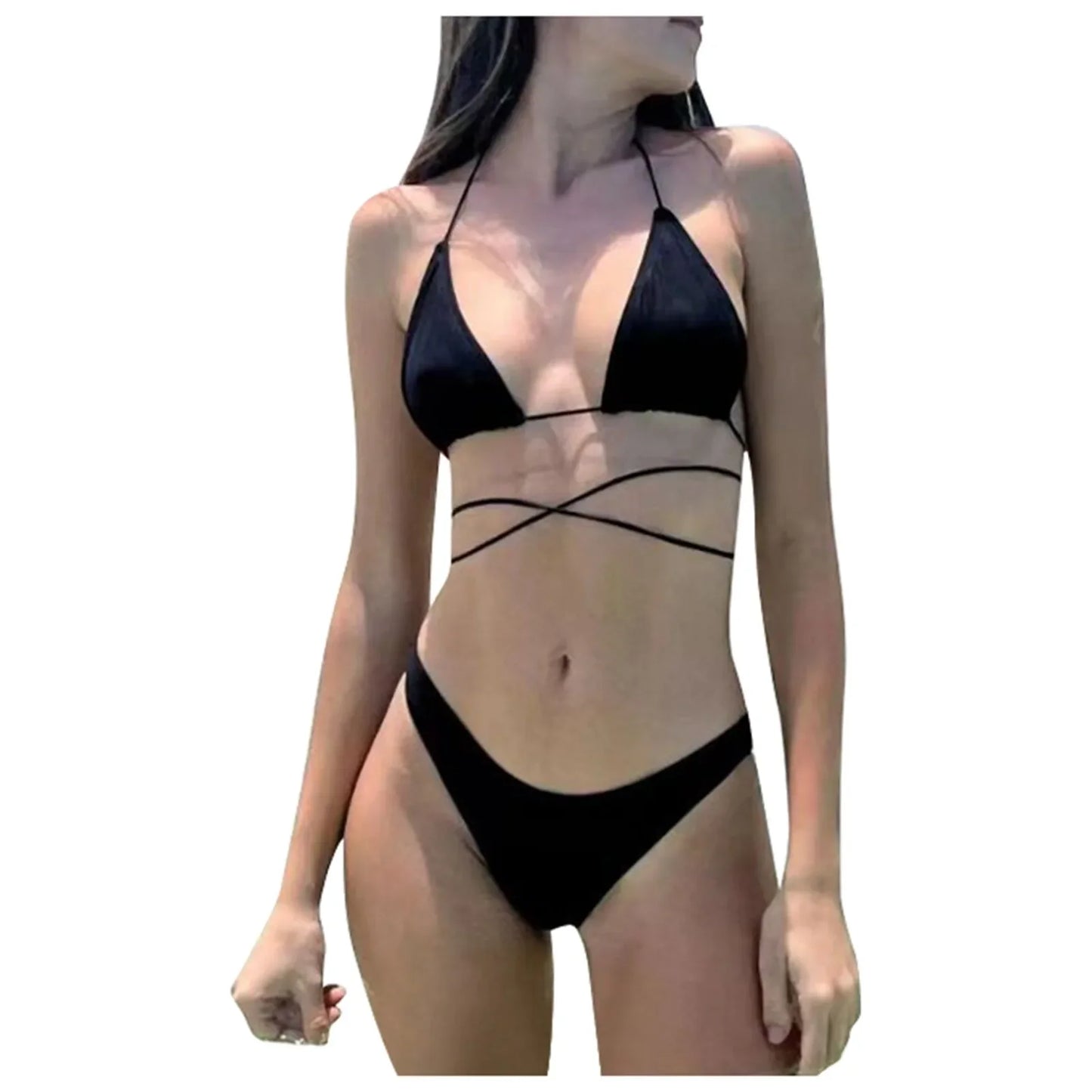 Biquini Halter Two Pieces Bathing Suit Sunbathing Tan Bikini Seamless Breathable New Triangles Swimwear Beach Wear Bathing Suit