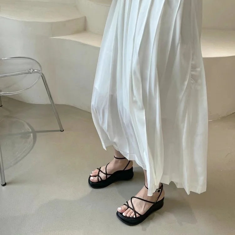 2023 New Summer Heel Women's Sandals Fashion Shoes For Women Ladies Elegant Dress Wedge Zapatos Mujer Sandalias De Mujer Verano