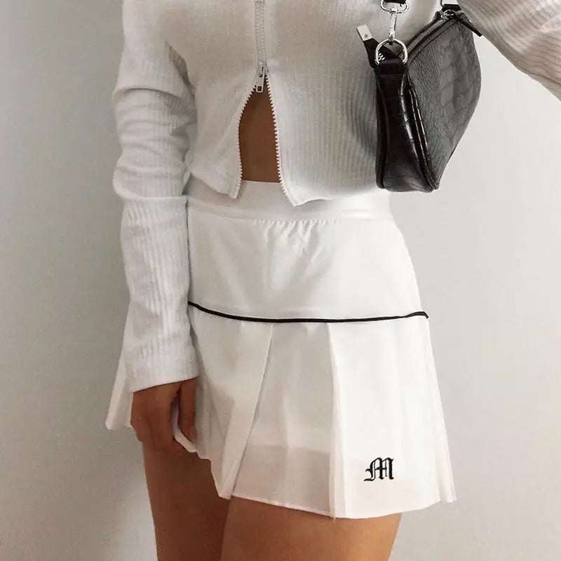 Sexy Women Skirts High Waist Summer Vintage Mini Skirts Korean Tennis Student White Designed Dance Skirt y2k clothing whole sale