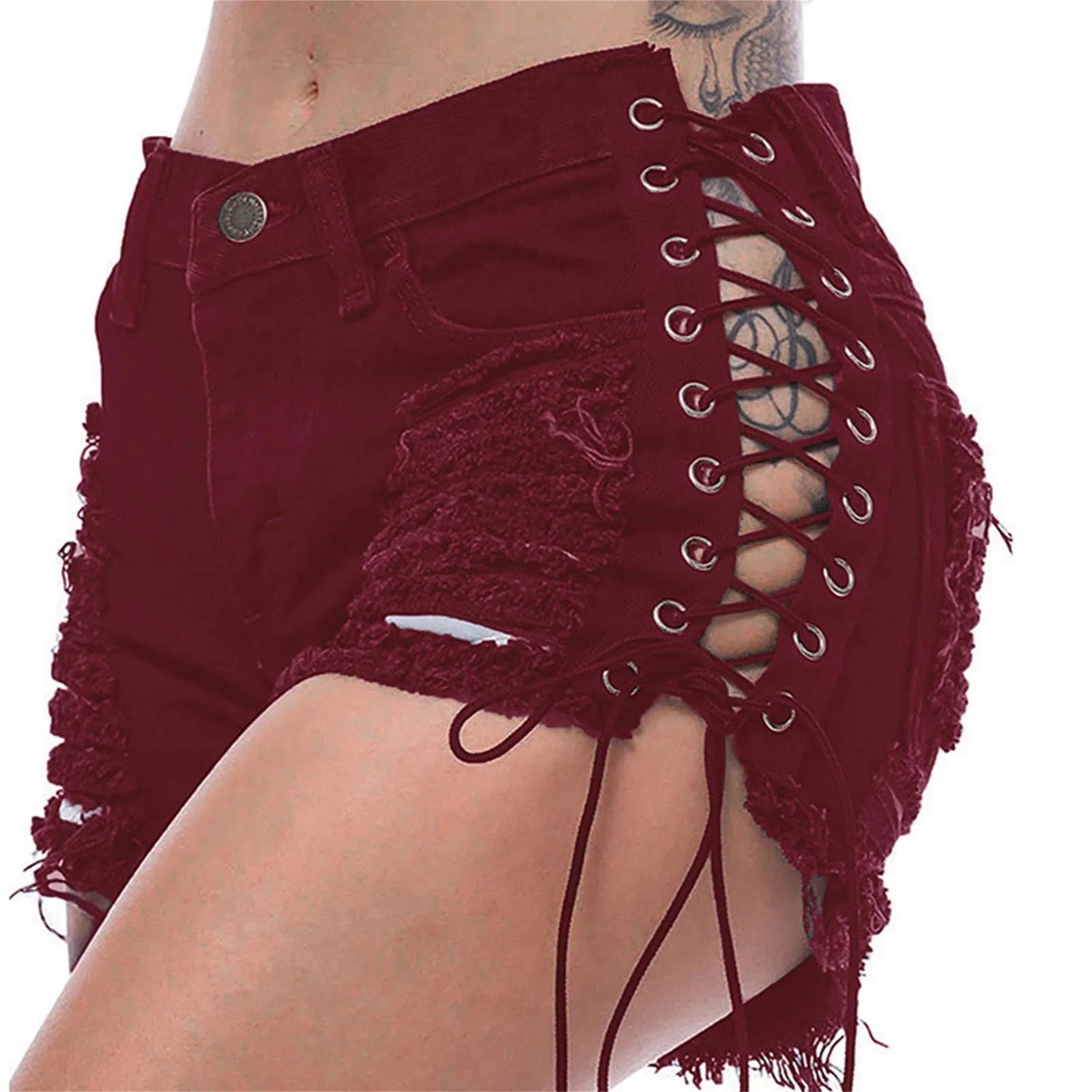 Sexy High Waist Tassel Broken Denim Shorts Female Summer Korean Version Raw Edge Wide Leg Loose Plus Size Jean Shorts Women