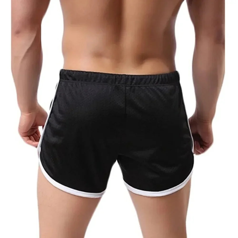 New Men's 2024 Casual Elastic Drawstring Mesh Shorts Quick Dry Shorts Beachwear Workout Gym Sports Running Short Fitness