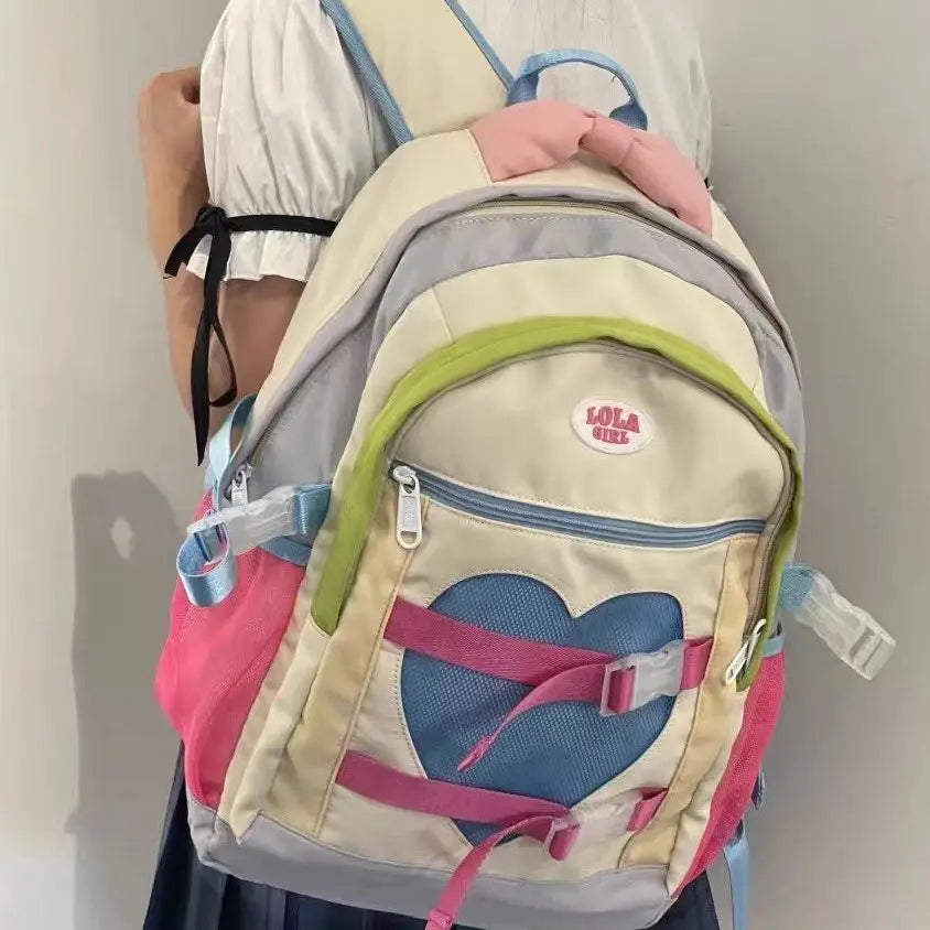 Japanese Kawaii Itabag Women Transparent Front Pocket Backpack Women Large Capacity Ita Backpack School Bags For College Student