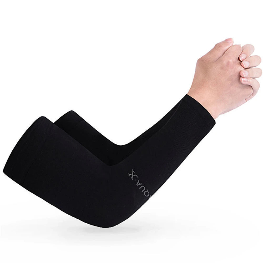 1pcs Ice Silk Sleeve Sunshade Cuff Arm Sleeves Summer Men Women Gloves Outdoor Sports Riding New Black White