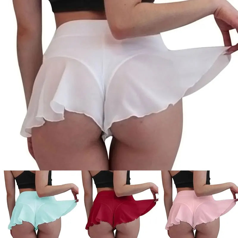 Women Skirts Pants High Waist Pole Dance Ruffled Short Pant Sports Mini Tight Pleated Fitness Yoga Shorts Summer Fashion Skirts